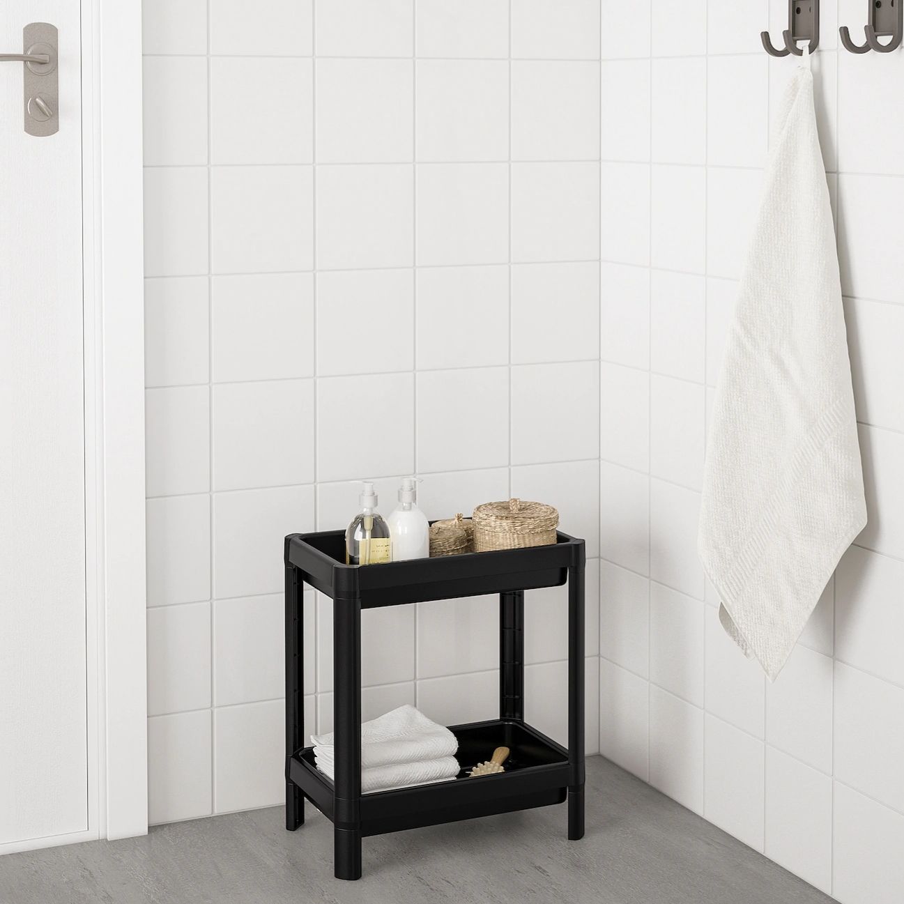 قفسه (شلف) حمام ایکیا 4 طبقه مدل VESKEN IKEA رنگ مشکی کد 304.508.07