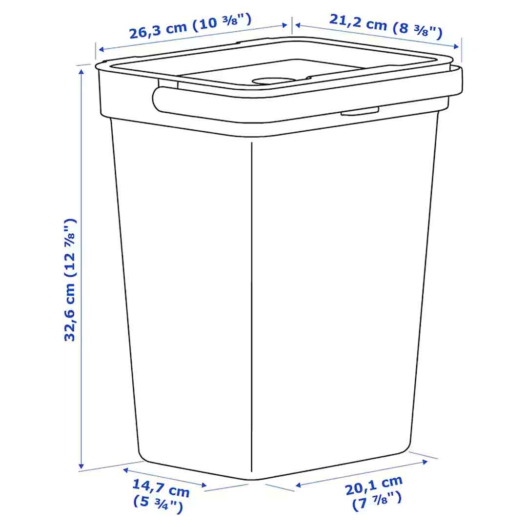 سطل زباله 10 لیتر ایکیا مدل HALLBAR کد 803.980.58